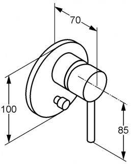 Встраиваемый смеситель для ванны и душа Kludi Bozz чёрный матовый 387163976